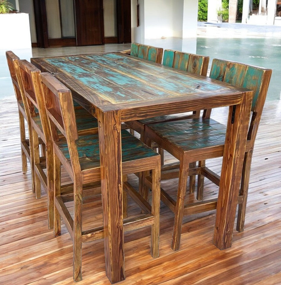 Indoor and Outdoor High-top Table and Chairs | Coastal Reclaimed