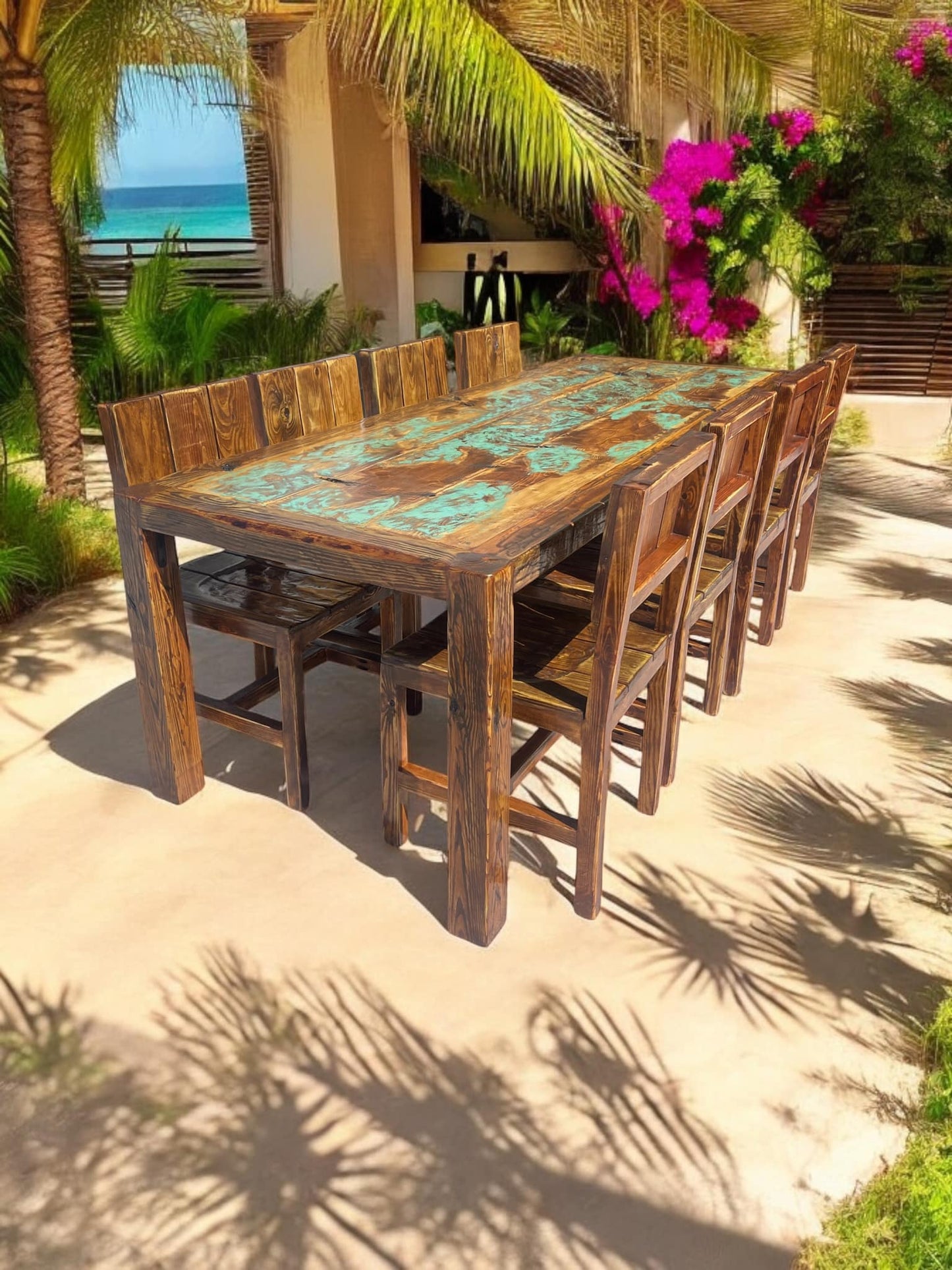 The Nine Piece Patina Dining table set