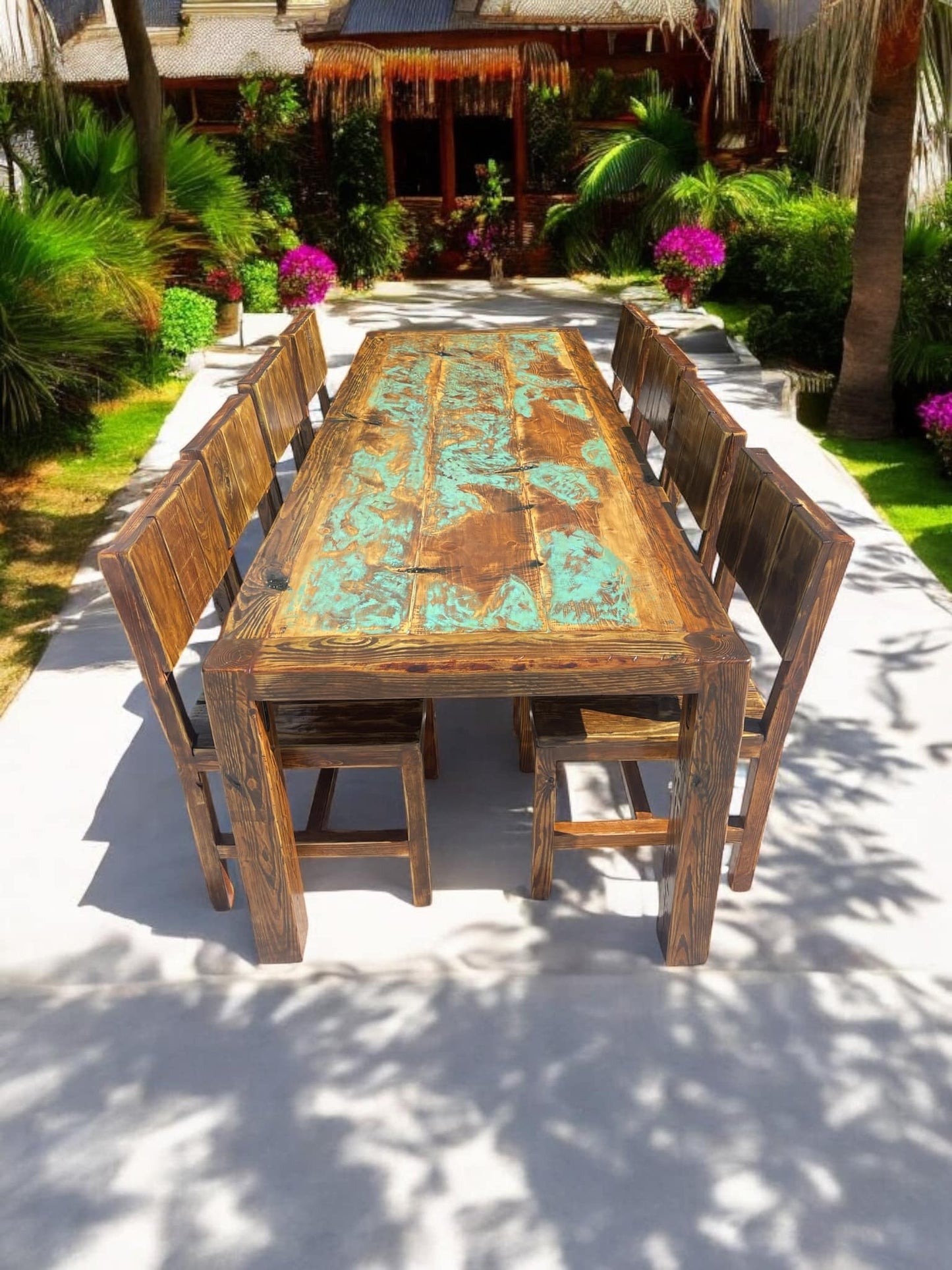 The Nine Piece Patina Dining table set