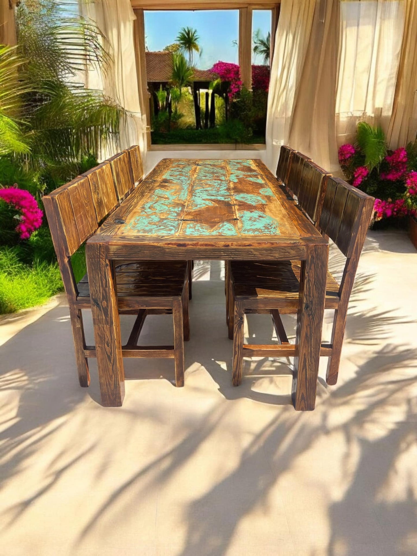The Nine Piece Patina Dining table set