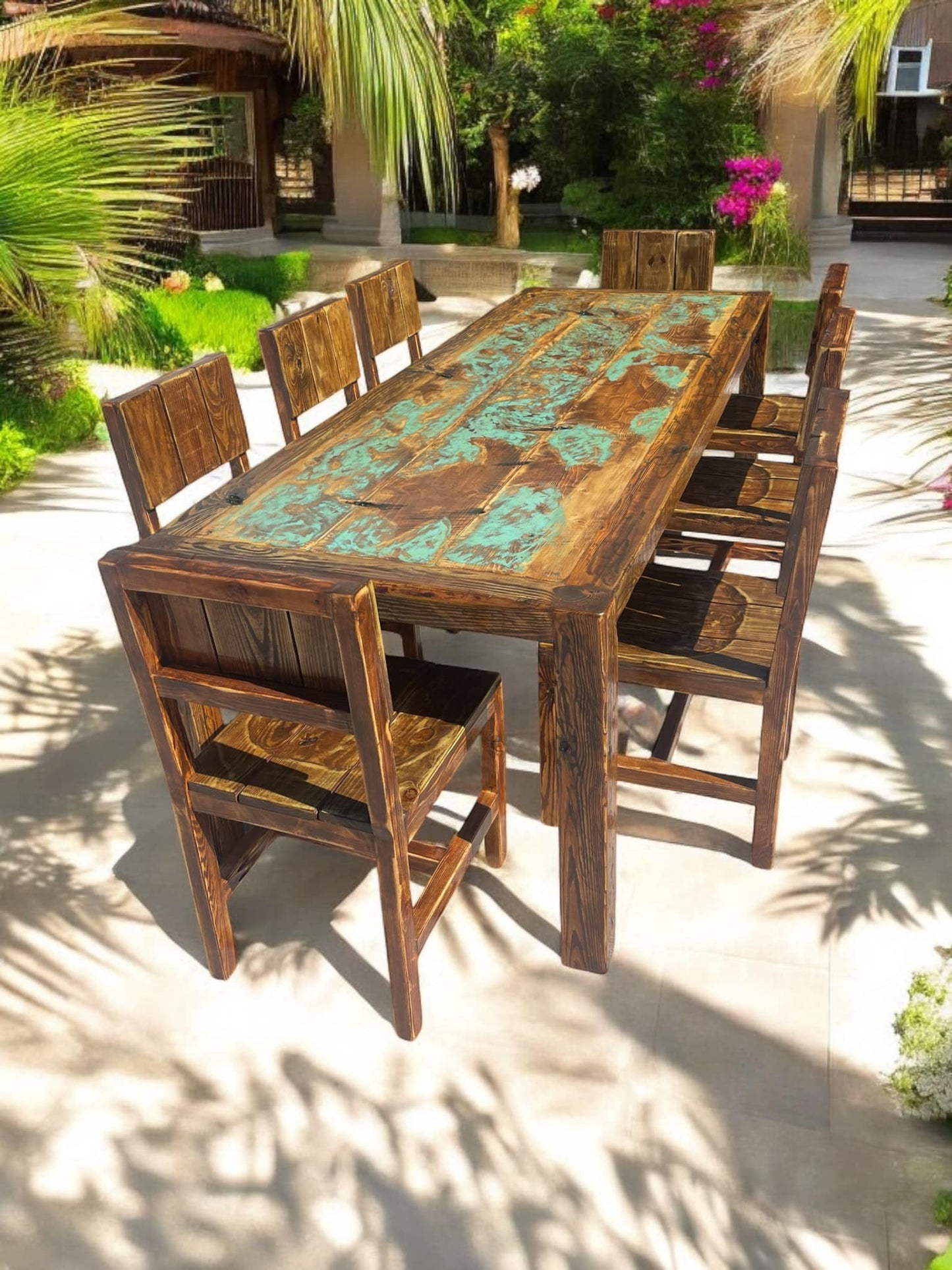 The Nine Piece Patina Dining table set
