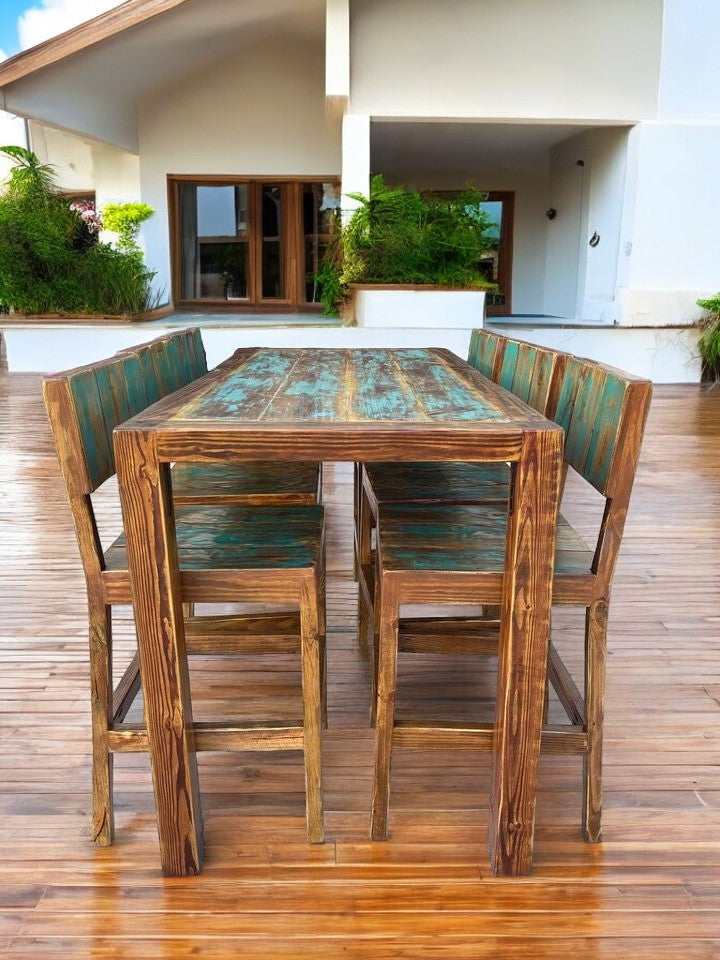 7 Piece Indoor and Outdoor High-top Table and Chairs