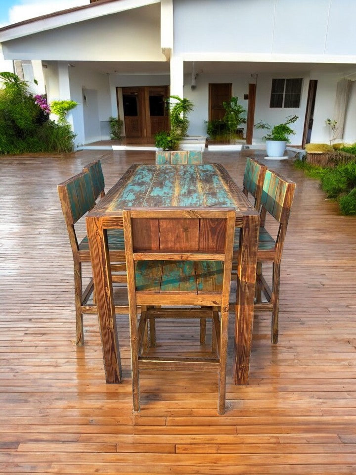 7 Piece Indoor and Outdoor High-top Table and Chairs