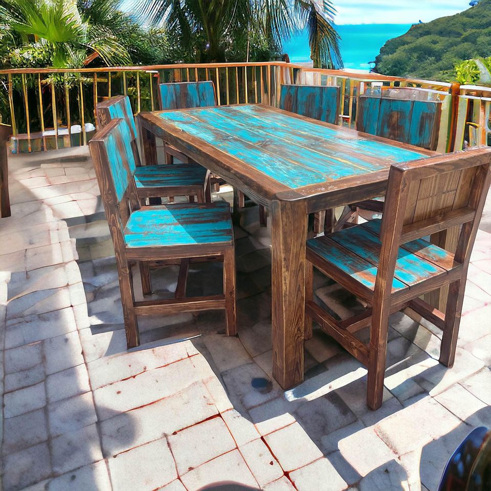 7 Piece Indoor and Outdoor Patio Dining table and Chairs