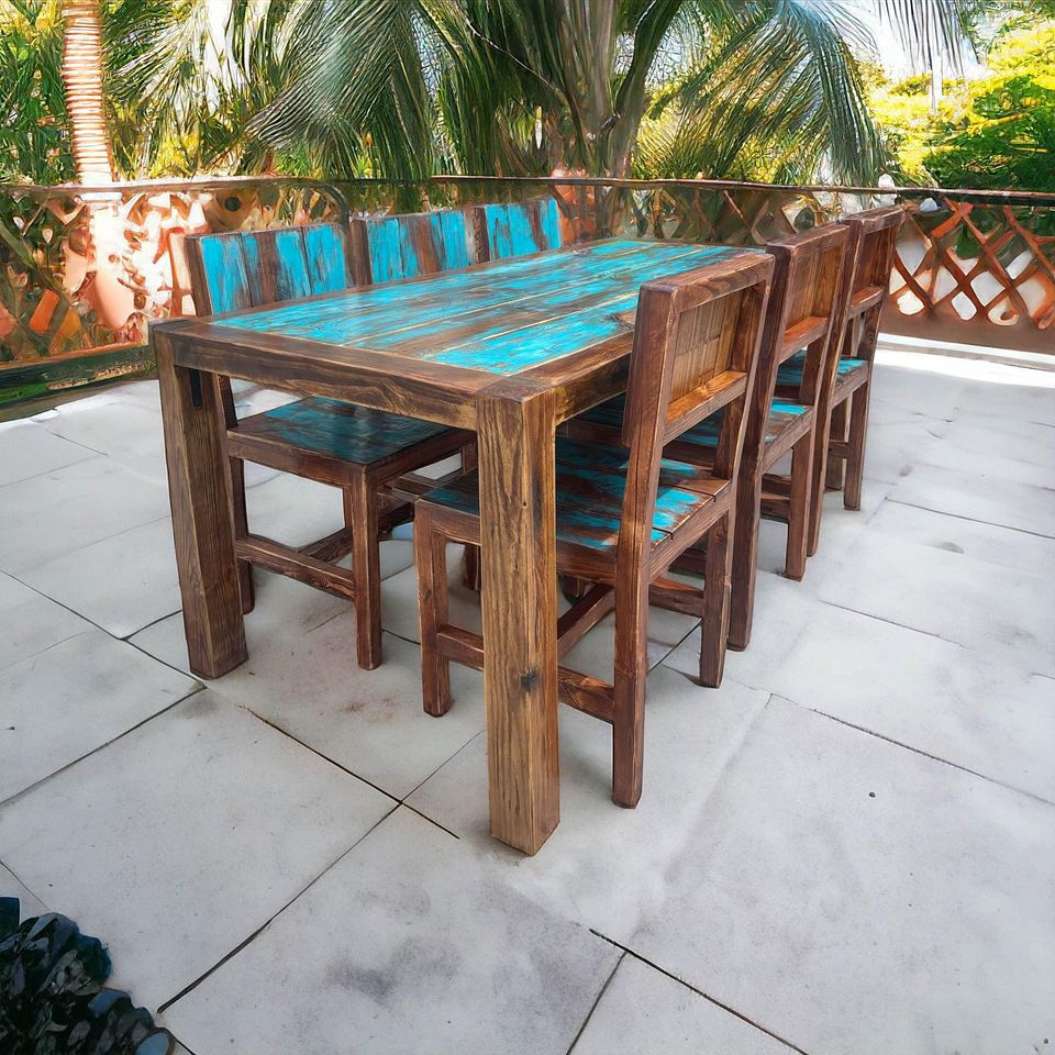 7 Piece Indoor and Outdoor Patio Dining table and Chairs