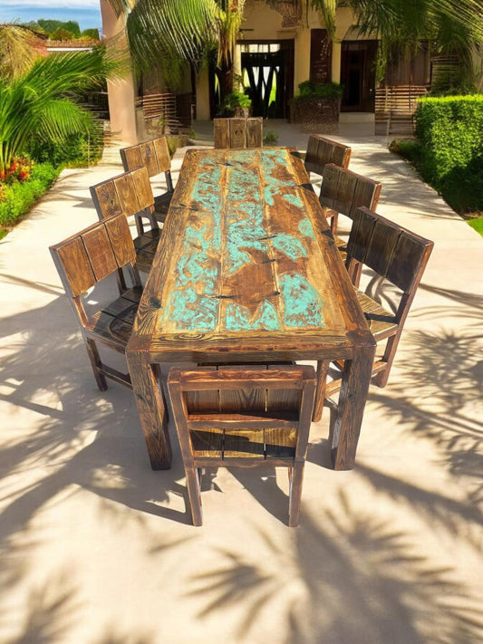 The Nine Piece Patina Dining table set