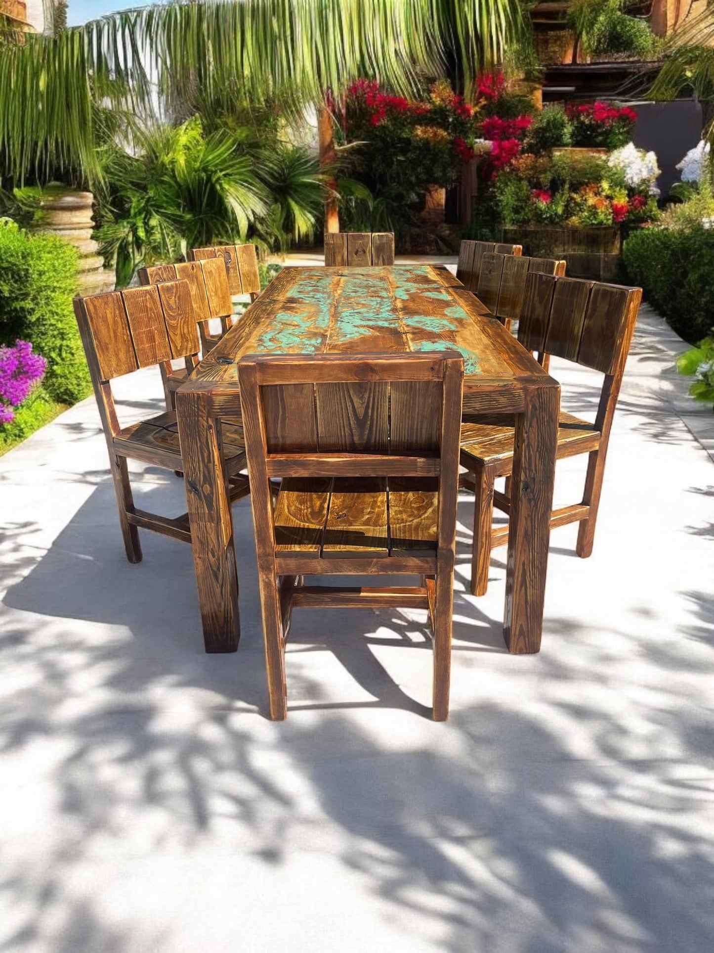 The Nine Piece Patina Dining table set